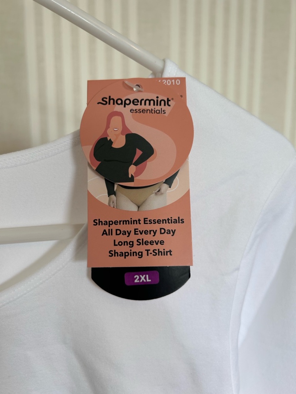 Shapermint Essentials All Day Every Day Long Sleeve Shaping T-Shirt White Sz 2XL - Picture 6 of 7